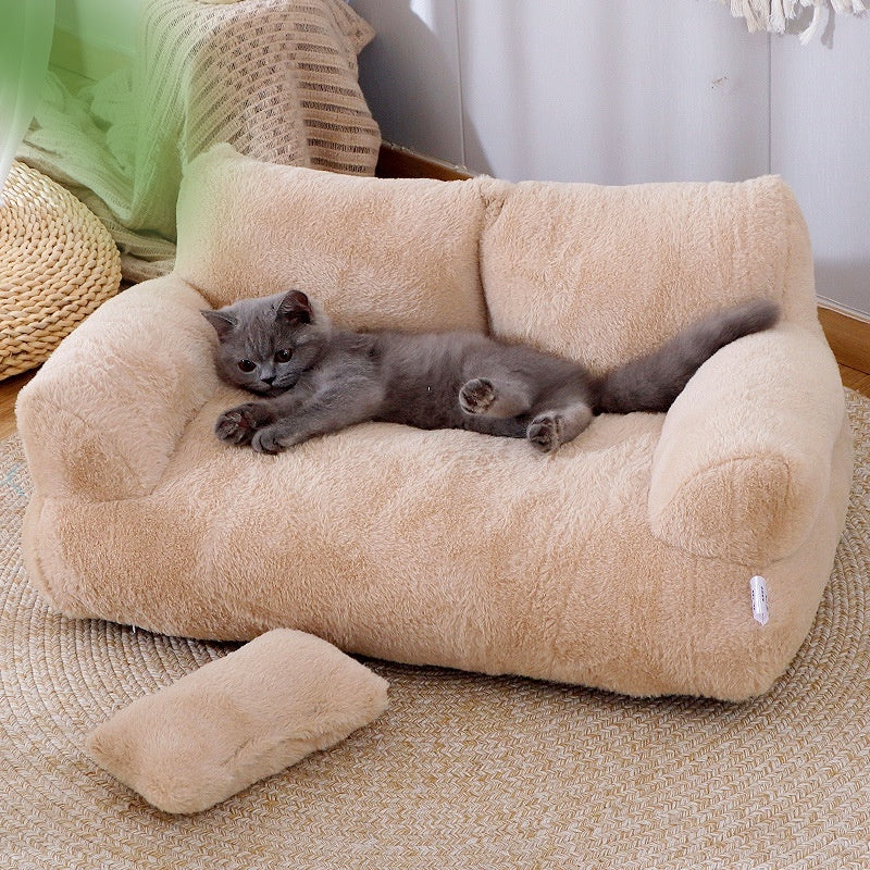 Luxury Cat Bed Sofa – Warm Plush Pet Nest