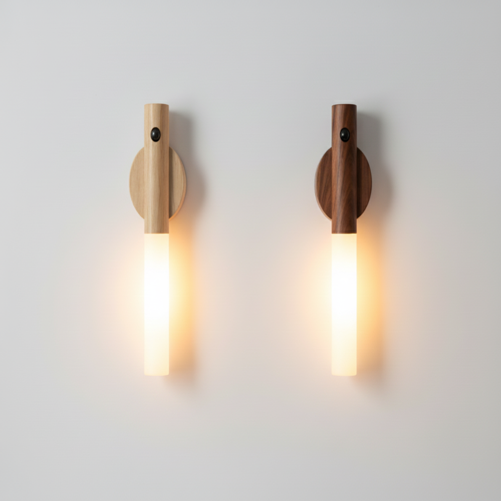Magnetic Wood Night Light – Motion Sensor, USB Rechargeable