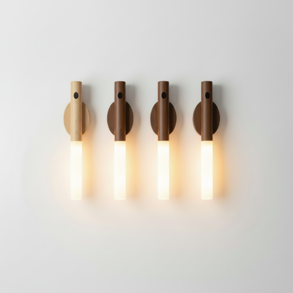 Magnetic Wood Night Light – Motion Sensor, USB Rechargeable