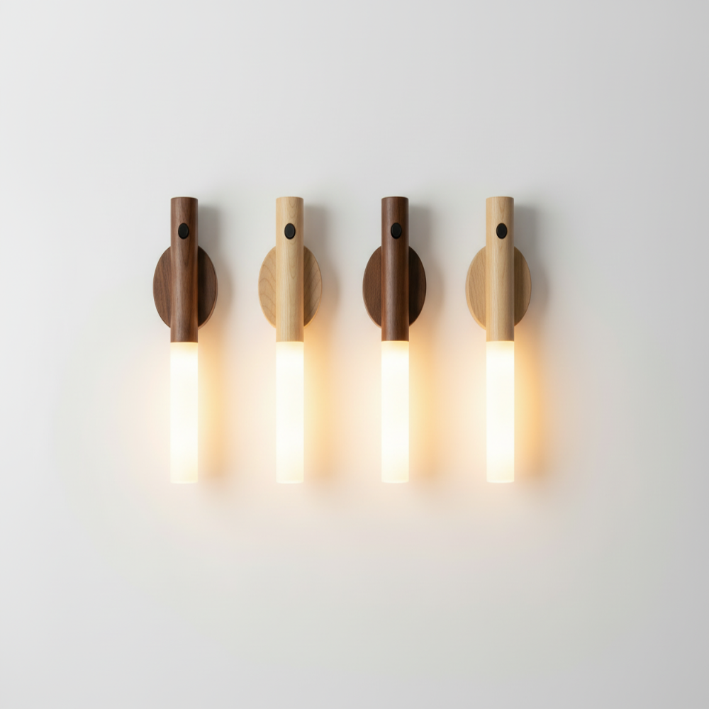 Magnetic Wood Night Light – Motion Sensor, USB Rechargeable