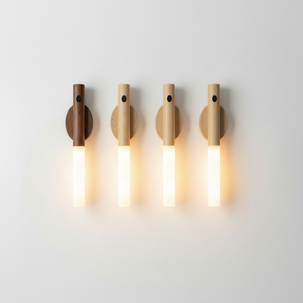 Magnetic Wood Night Light – Motion Sensor, USB Rechargeable
