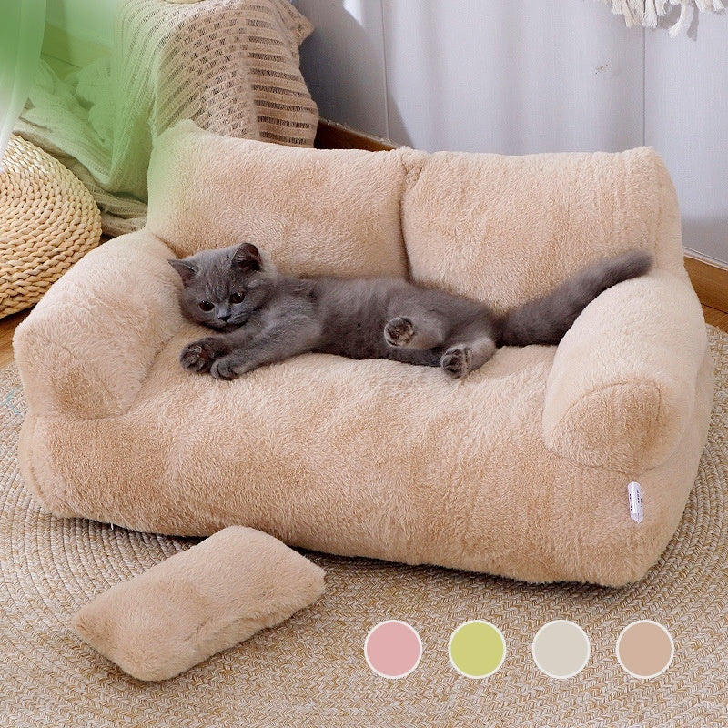 Luxury Cat Bed Sofa – Warm Plush Pet Nest